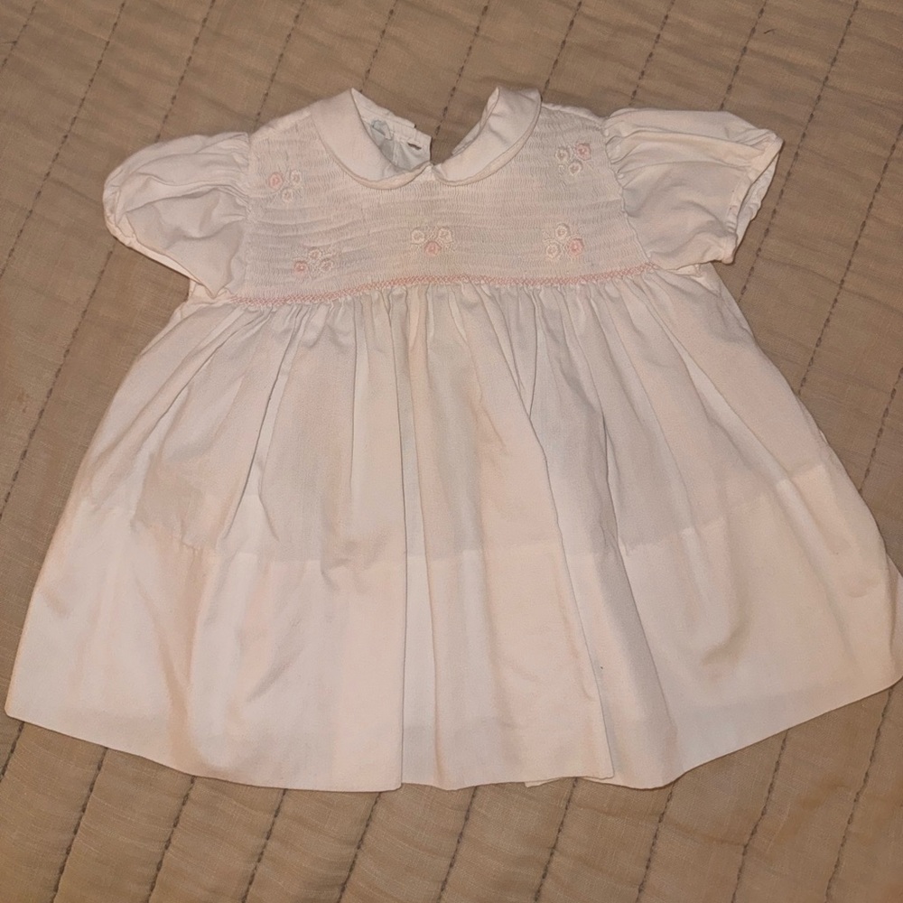 Vintage Feltman Bros baby girl dress 3 months 3m day dress, bring home dress